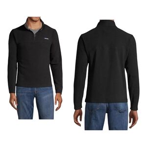 Land's End Jacket Men L Black Quarter-Zip Pullover Winter Wardrobe